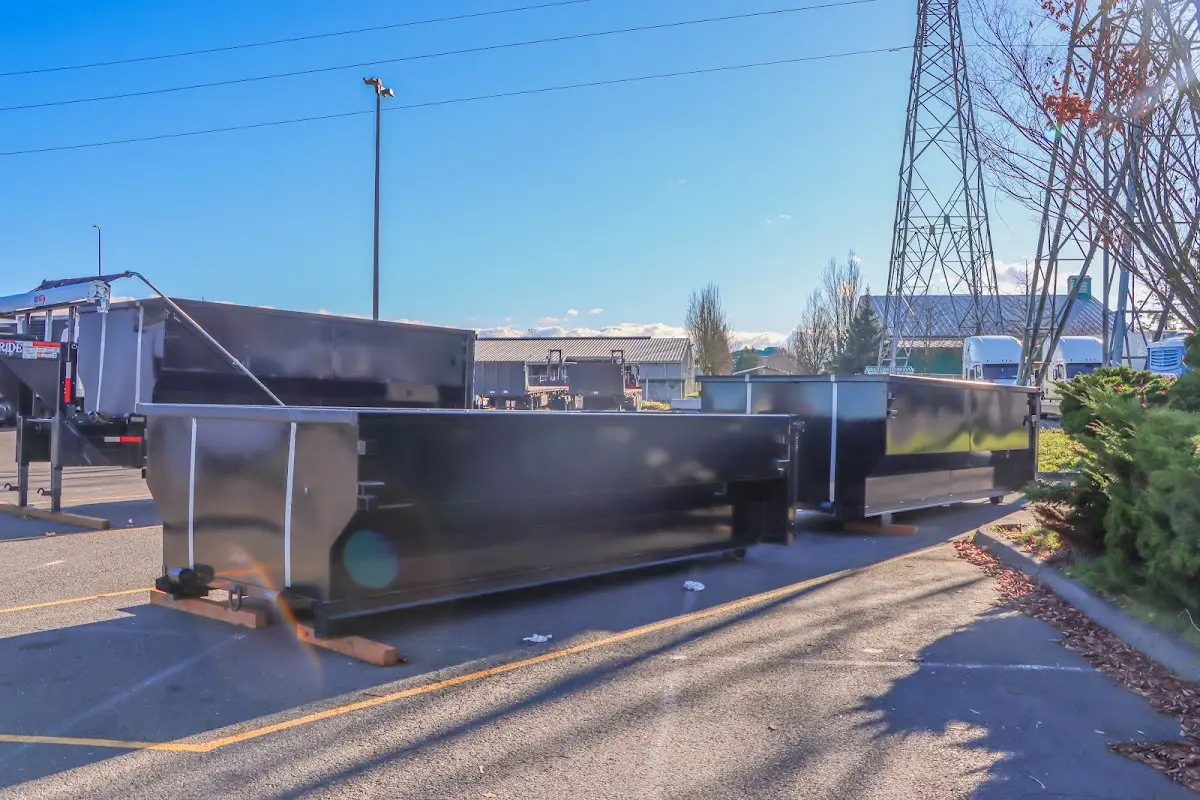 Roll-off dumpster ready for waste disposal at job site for Estate Cleanout Dumpster Rental in Bel Air